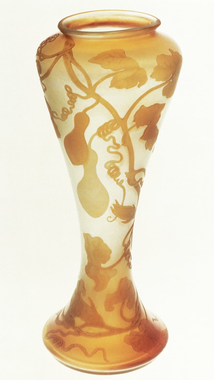 Vaso de Nancy, França, c.1900 (vidro revestido, laminado e turvado) de Emile Galle