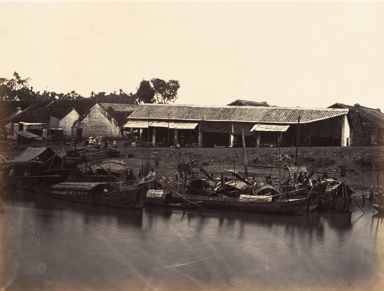 Vista da cidade chinesa Cholen Folha nº 2, Saigon, Cochinchina, 1866. de Emile Gsell