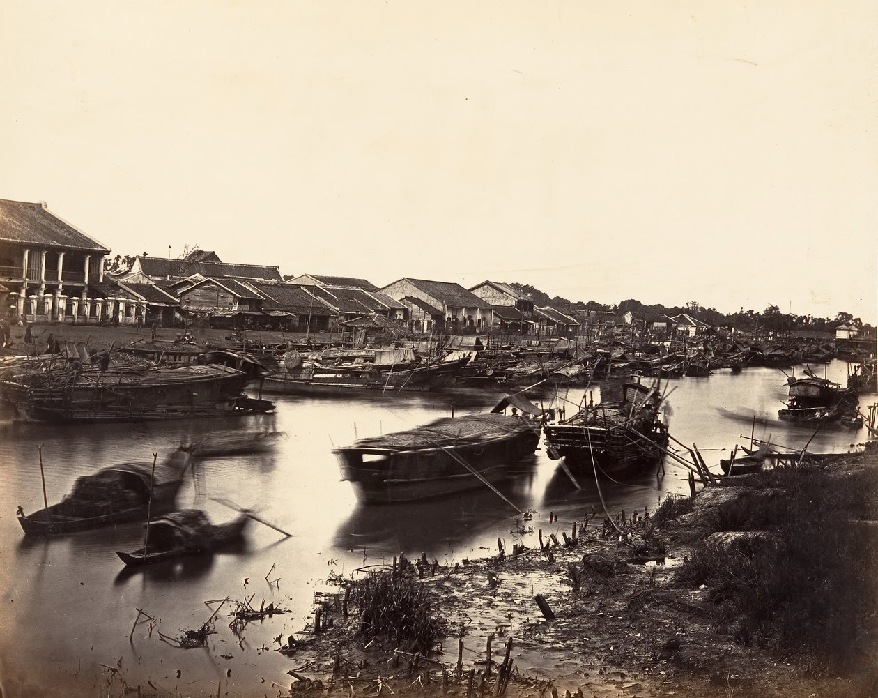 Vista da cidade chinesa Cholen Folha nº 5, Saigon, Cochinchina, 1866. de Emile Gsell