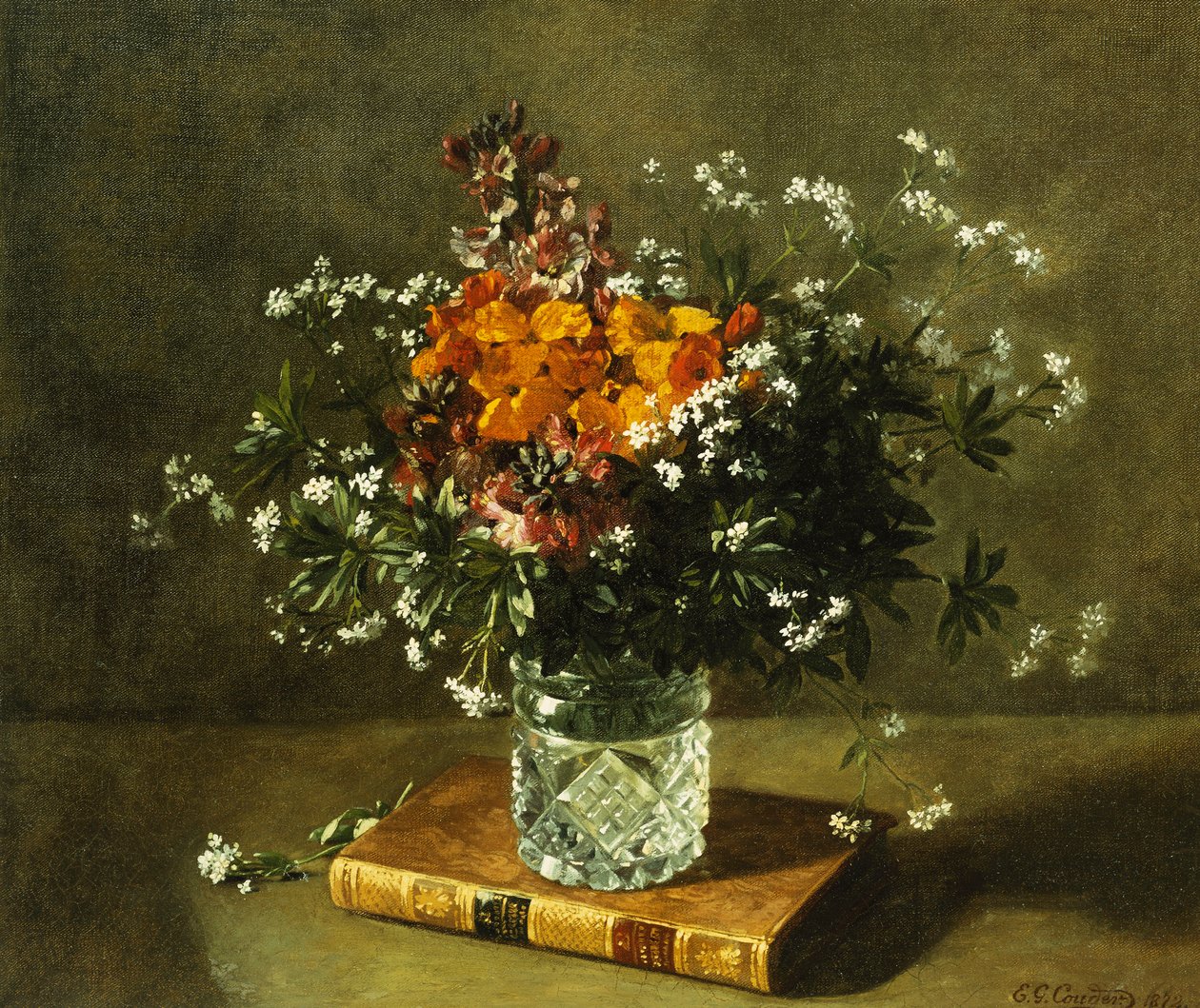 Ainda uma vida floral, 1872 de Emile Gustave Couder