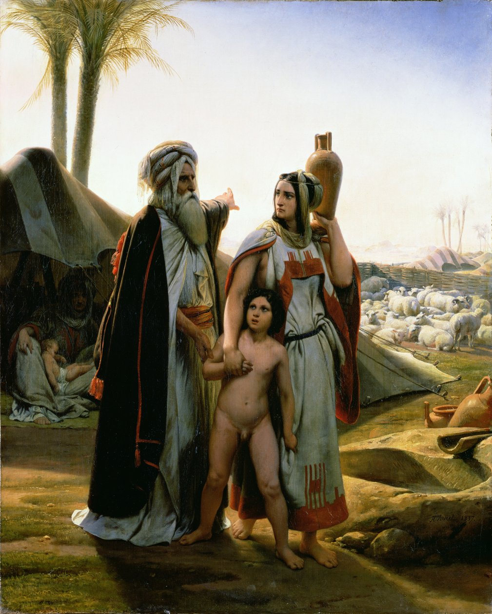Abraão Se Desviando de Agar, 1837 de Emile Jean Horace Vernet
