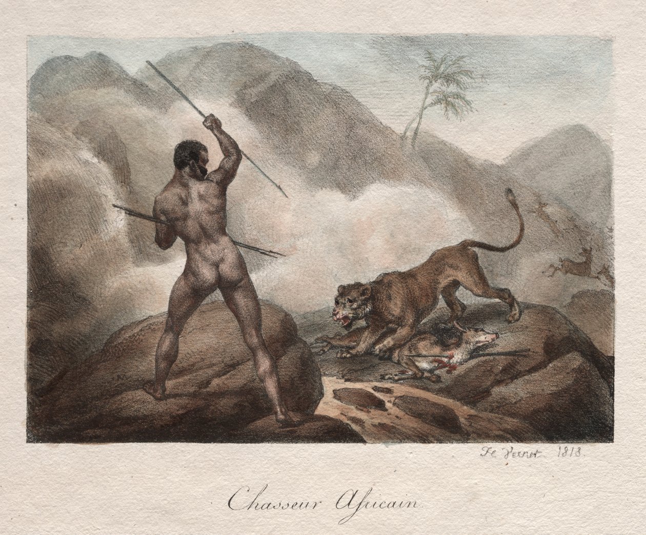 Caçador Africano de Emile Jean Horace Vernet