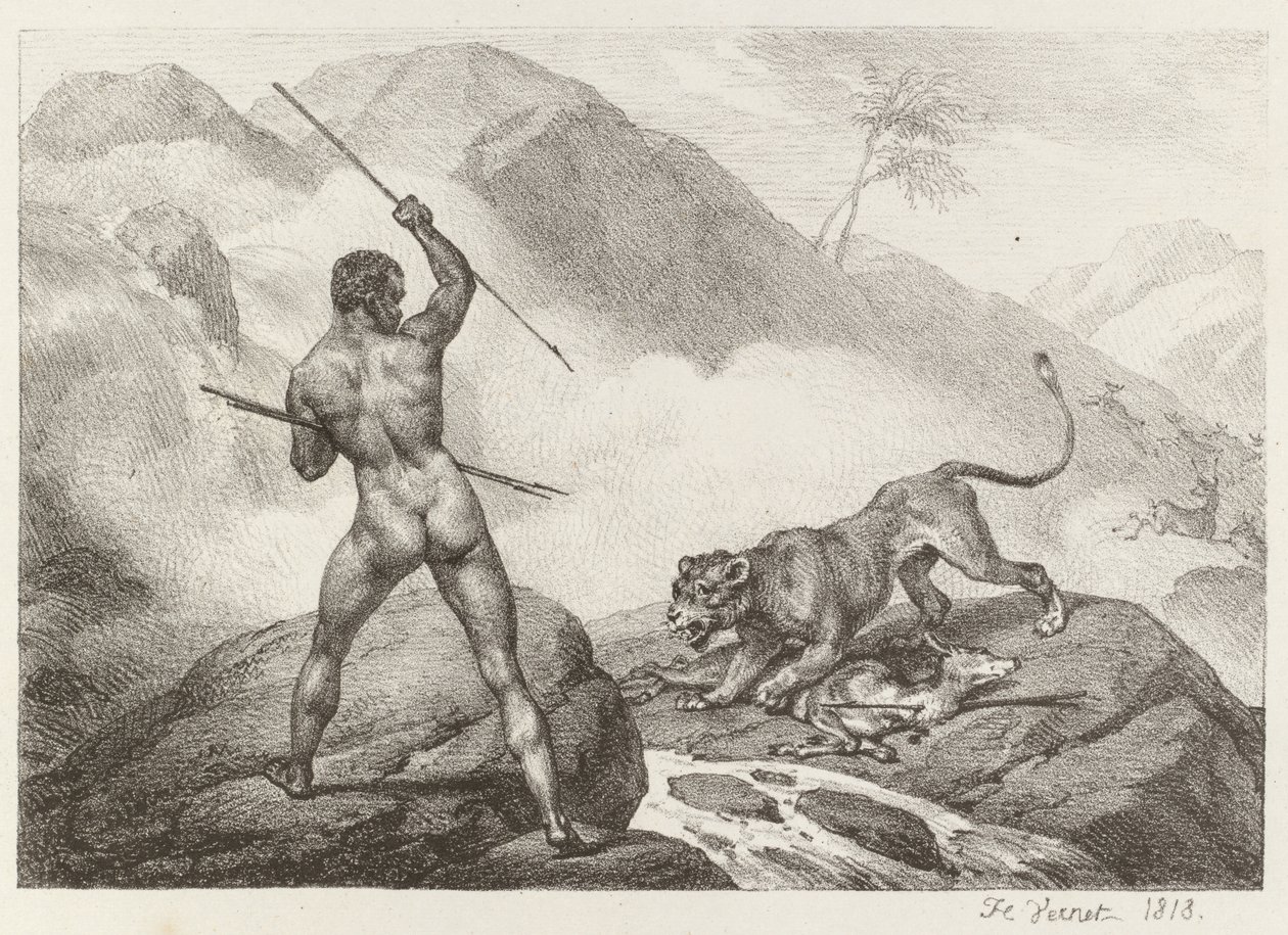 Caçador Africano de Emile Jean Horace Vernet
