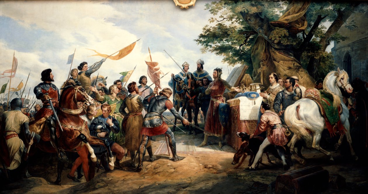 Batalha de Bouvines, 27 de julho de 1214 1827. de Emile Jean Horace Vernet