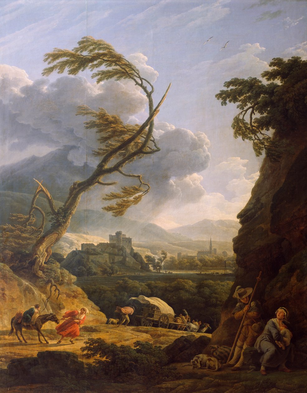 Midi sur terre, coup de vent por Emile-Jean-Horace Vernet (1789-1863) de Emile Jean Horace Vernet