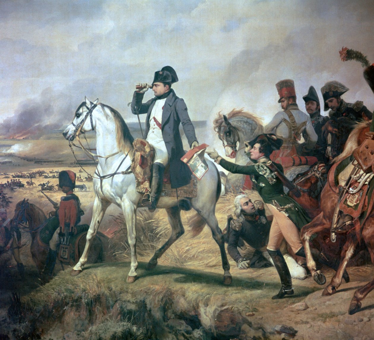 Napoleão na Batalha de Wagram, século XIX. de Emile Jean Horace Vernet