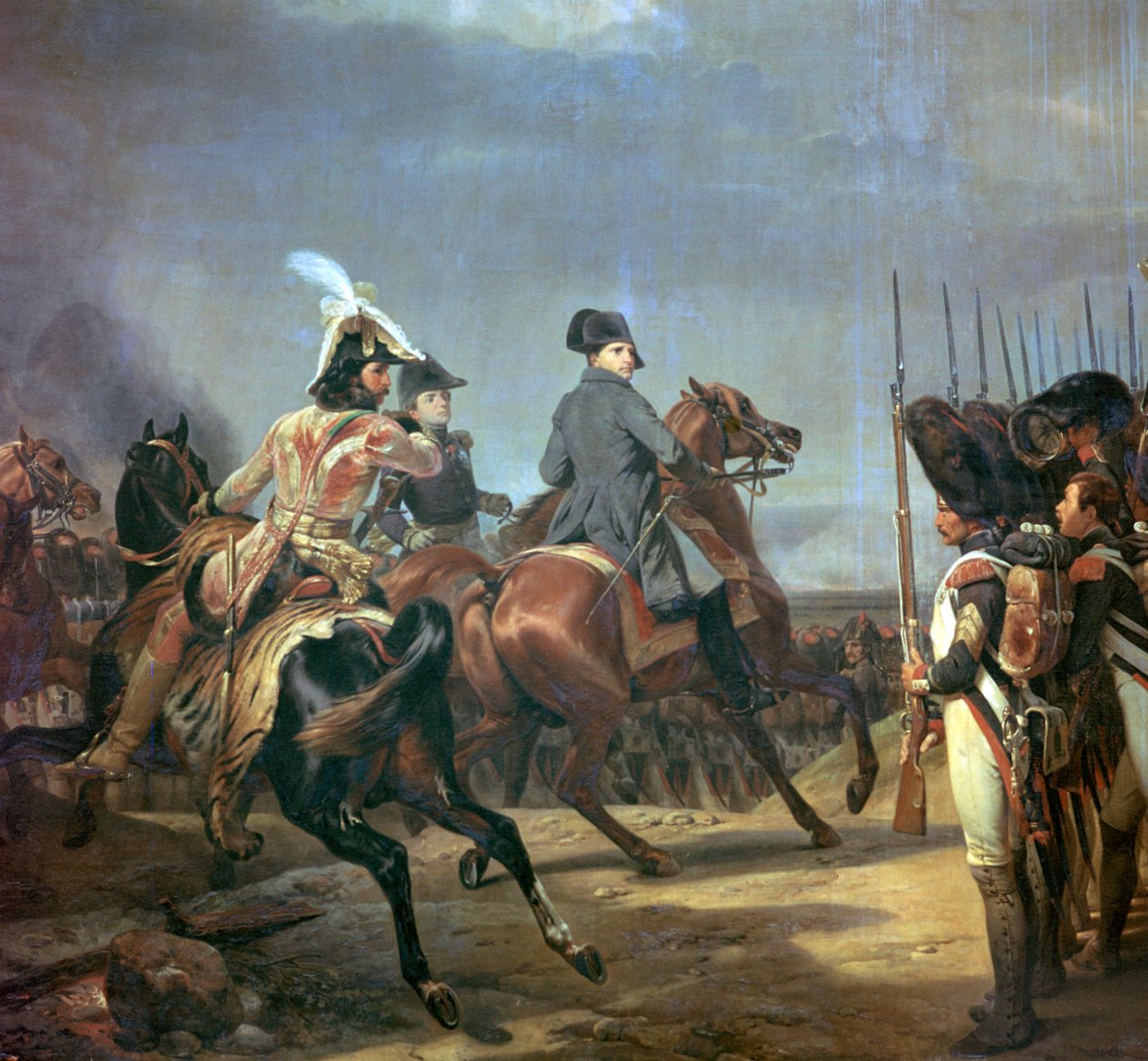Pintura de Napoleão na batalha de Jena, século XIX. de Emile Jean Horace Vernet