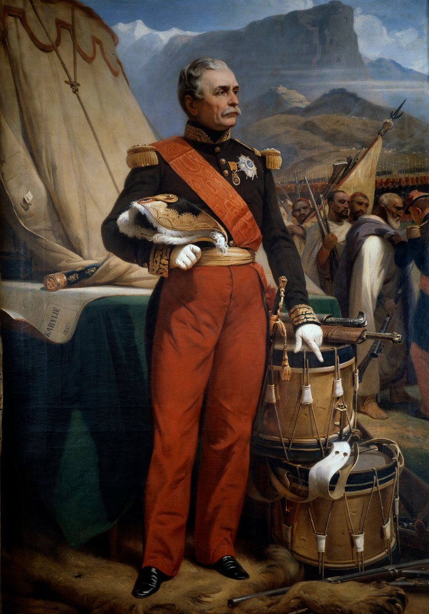 Retrato de Marechal Jacques Louis Cesar Alexandre Randon (1795-1871) durante a campanha da Expedição Algerie de Kabilie, em 1857. Pintura de Horace Vernet (1789-1863) de Emile Jean Horace Vernet