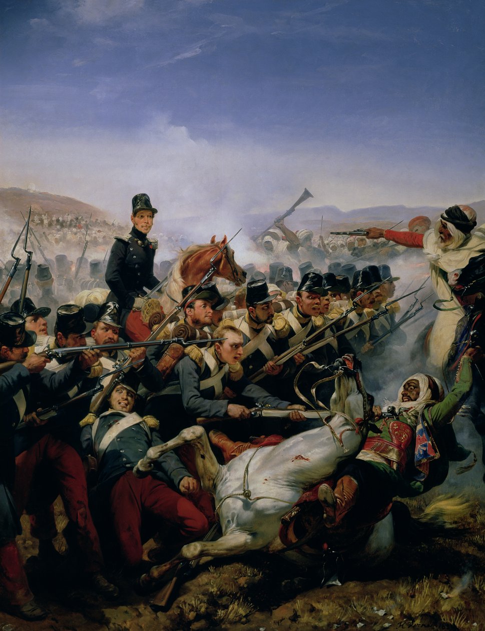 A Batalha de Somah, 1839 de Emile Jean Horace Vernet