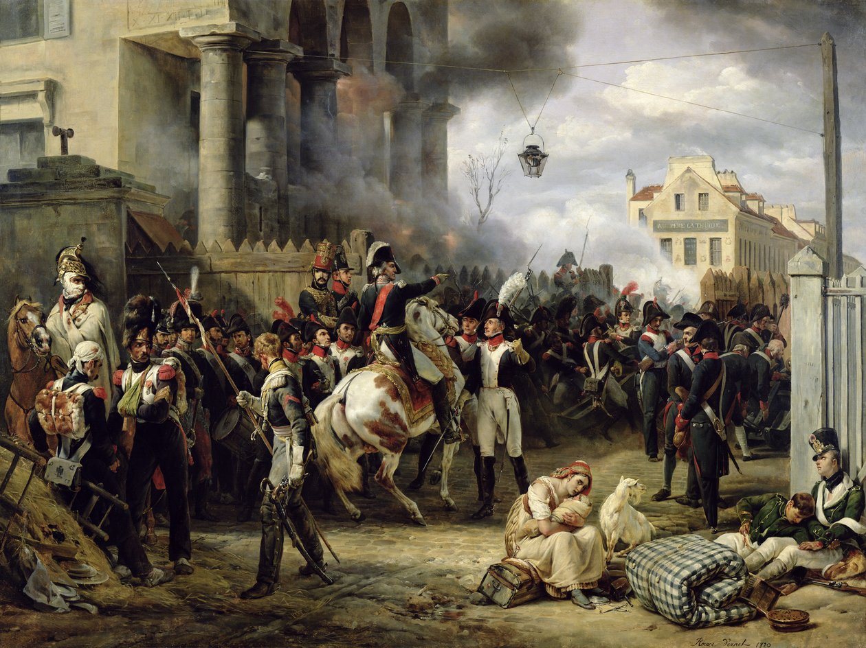 O Portão de Clichy durante a Defesa de Paris, 30 de março de 1814, 1820 de Emile Jean Horace Vernet