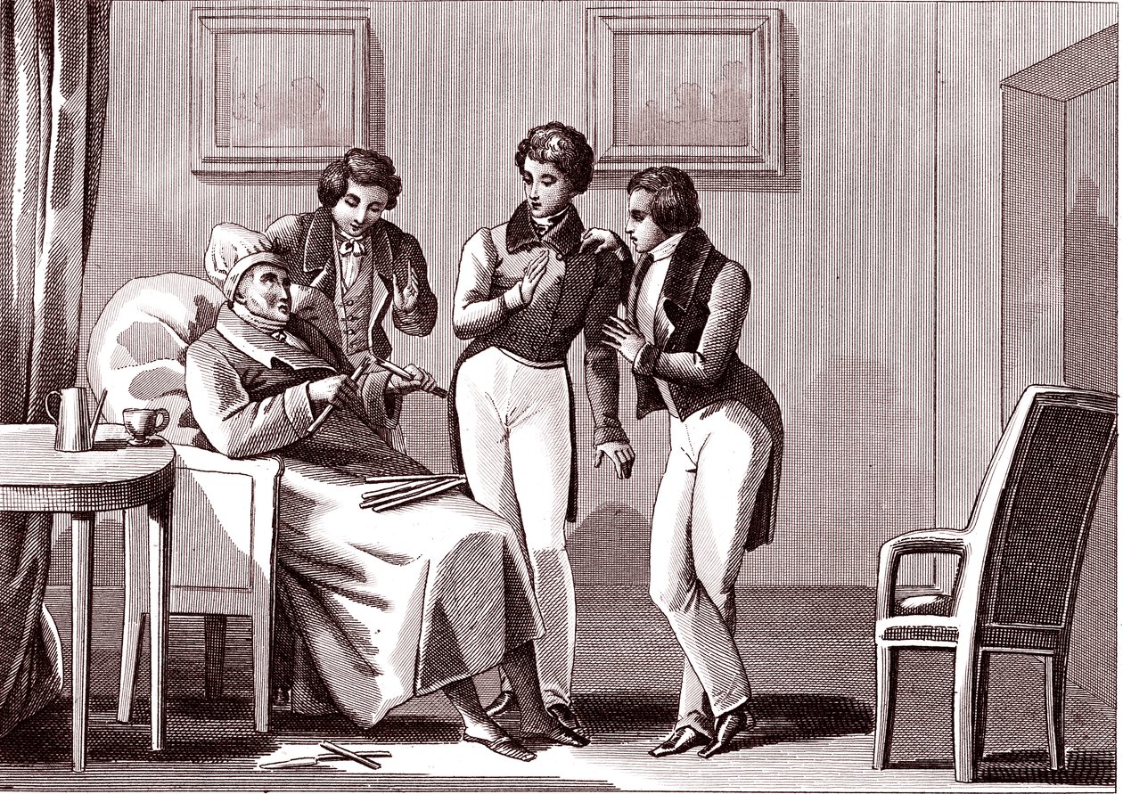 O velho e os filhos - Fábula de La Fontaine de Emile Joseph Alexandre Gouget