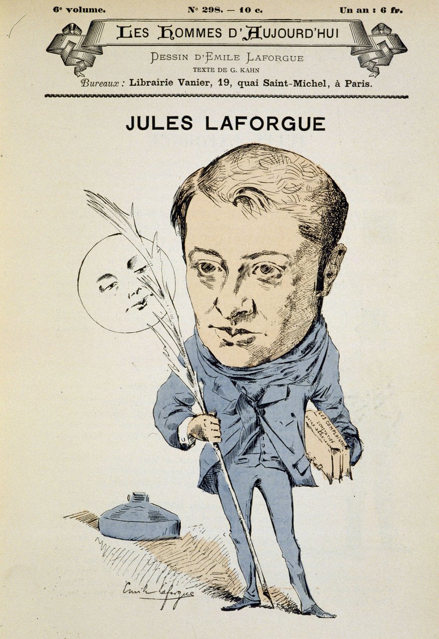 Retrato de Jules Laforgue. Capa "Les Hommes d