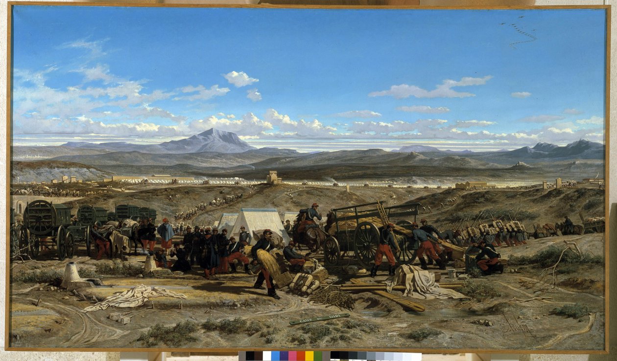 Acampe ao meio-dia. Pintura de Emile Loubon (1809-1863). Óleo sobre tela. Musee Granet, Aix en provence de Emile Loubon