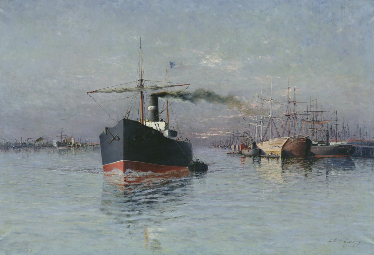 A Grande Doca de Dunquerque, 1890 de Emile Maillard