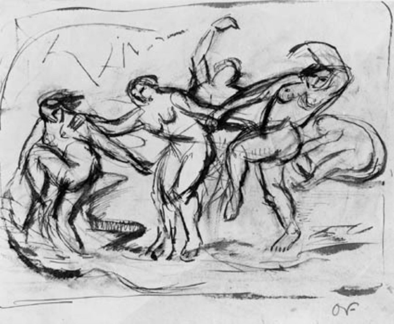 Composição da figura com mulheres de banho e dança. de Emile Othon Friesz