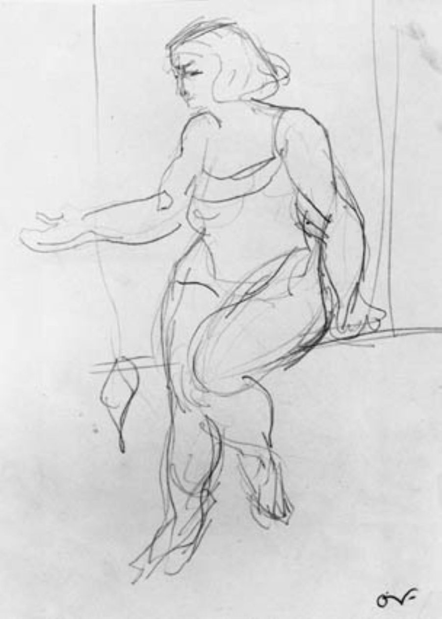 Acrobata feminina, sentada em trapézio. de Emile Othon Friesz
