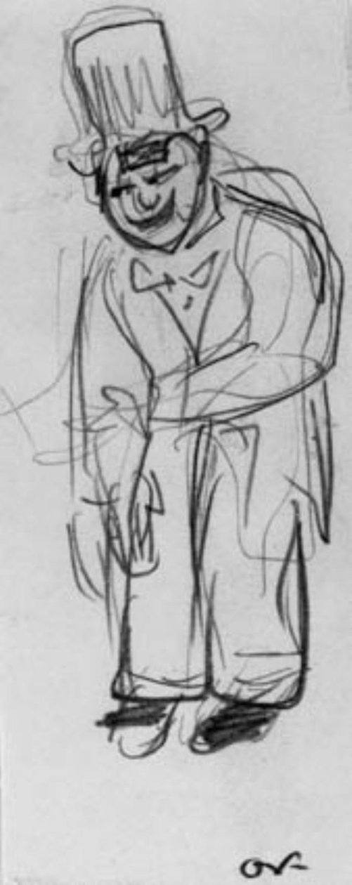 Palhaço de pé com cartola. de Emile Othon Friesz