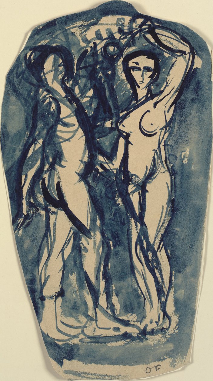 Duas figuras nuas em pé (Adão e Eva?). de Emile Othon Friesz