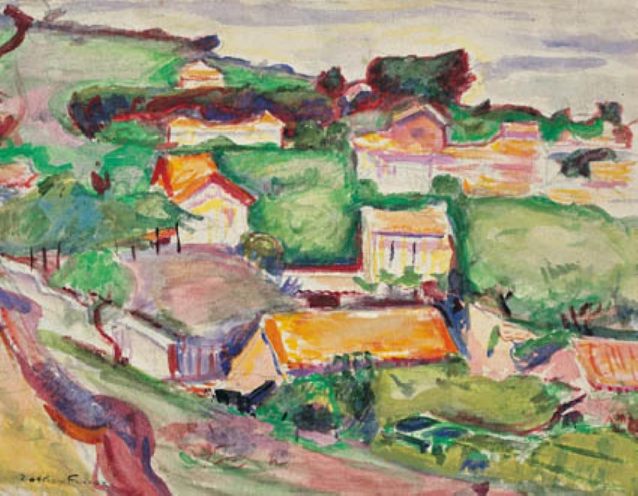 Vista para uma aldeia de Emile Othon Friesz