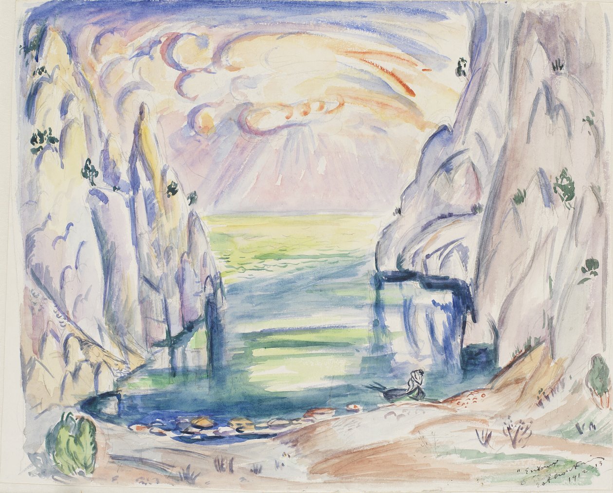 A enseada em En Vaux, Cassis de Emile Othon Friesz