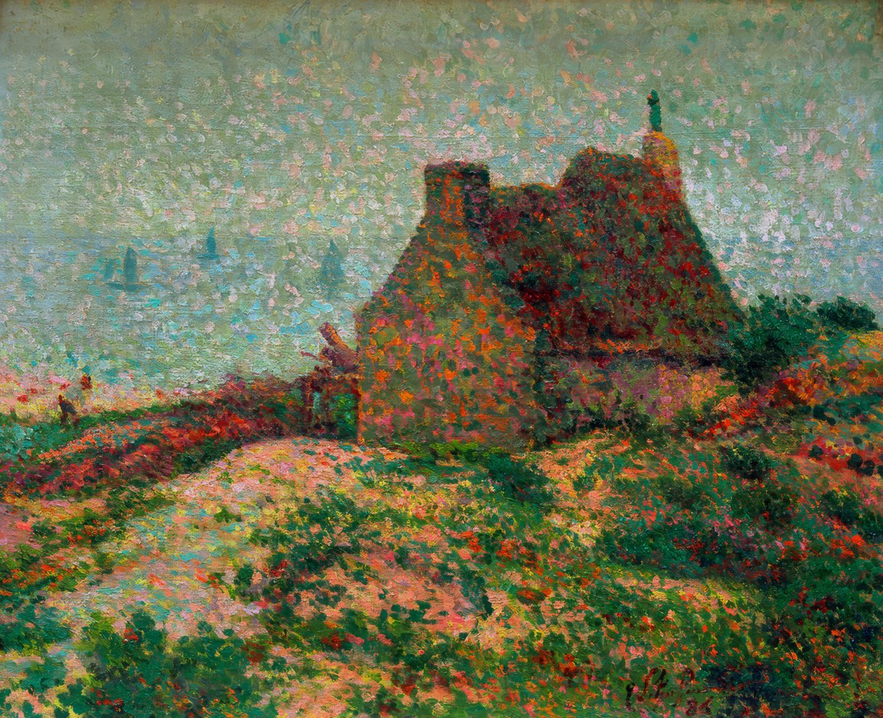 Casa bretã com vista para o mar de Emile Schuffenecker