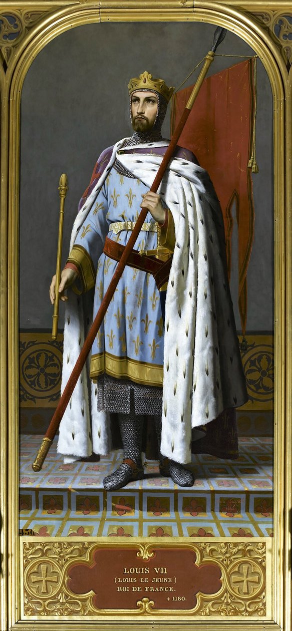 Rei Luís VII da França 1120-1180, 1842. de Emile Signol