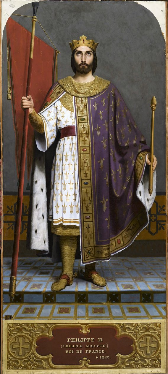 Rei Filipe II da França 1165-1223, década de 1840. de Emile Signol