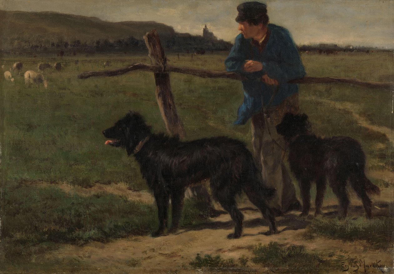 Agricultor com cães de Emile van Marcke de Lummen