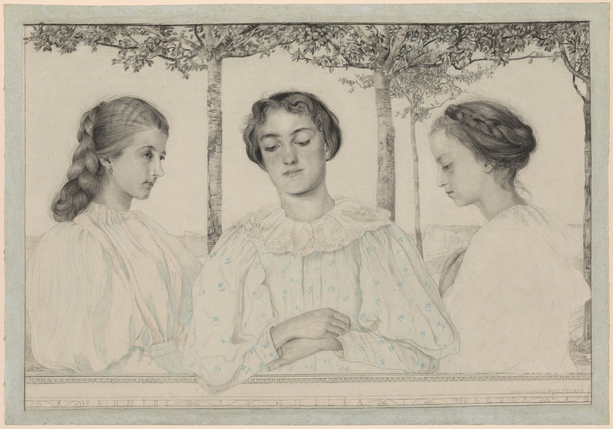 Um triplo retrato de Hermine, Emilia e Helena de Emilie Mediz Pelikan