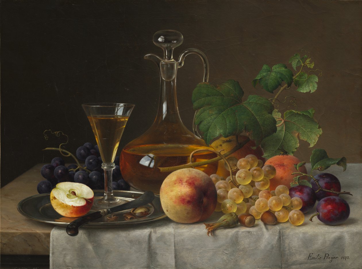 Ainda vida com frutas, 1873. de Emilie Preyer