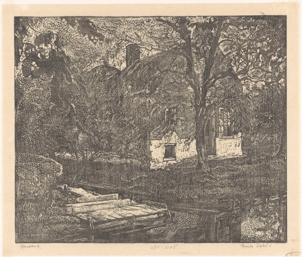 Casa de campo à beira-mar de Emilius Wilhelmus Dehé (signed by artist)