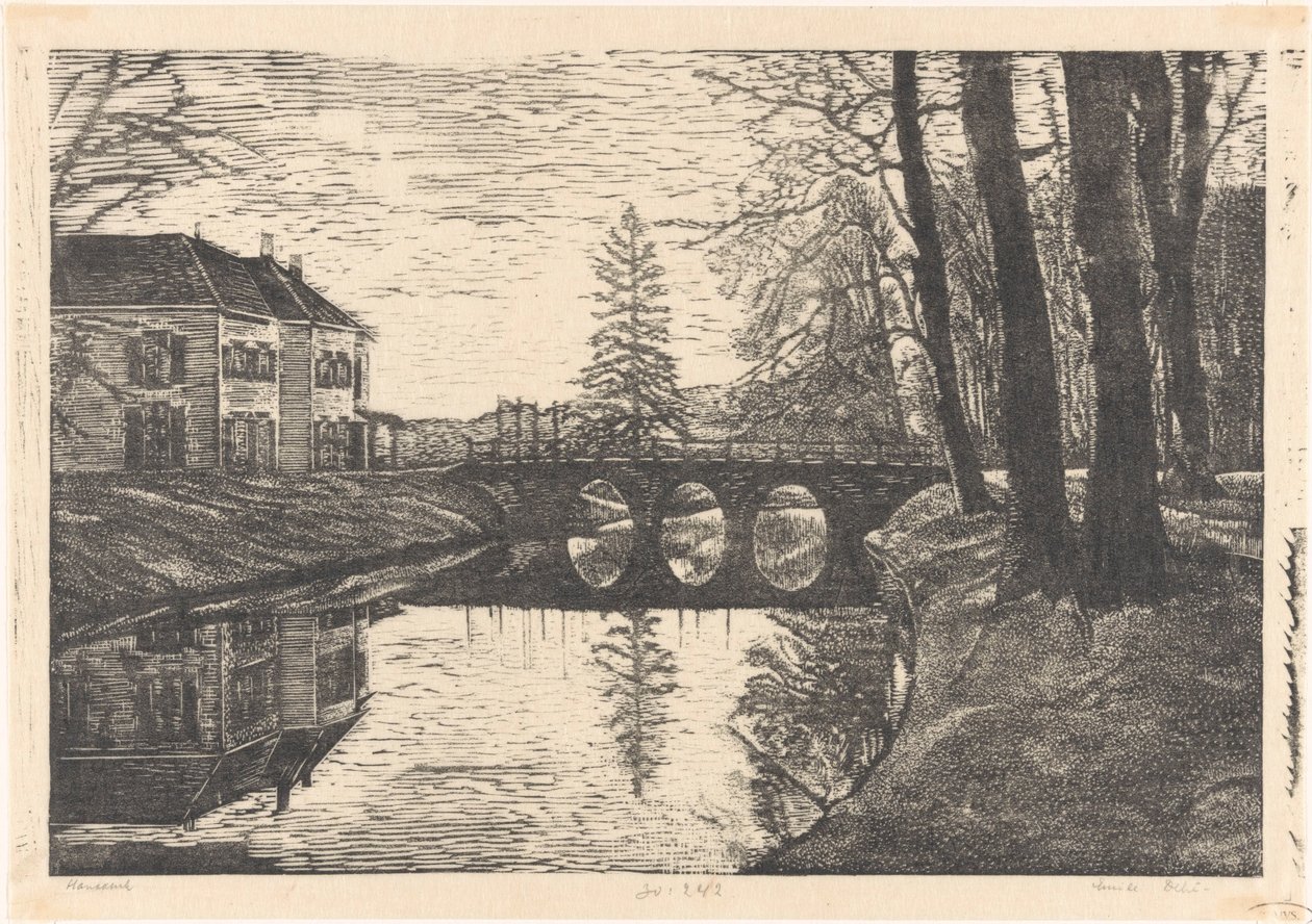 Antigo Tribunal em Bergen de Emilius Wilhelmus Dehé (signed by artist)