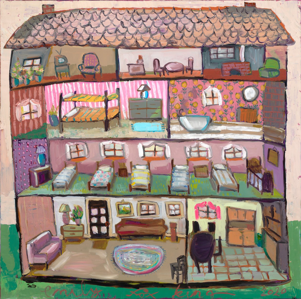 Dollhouse 18, 2020 (óleo sobre tela) de Emily Fox King