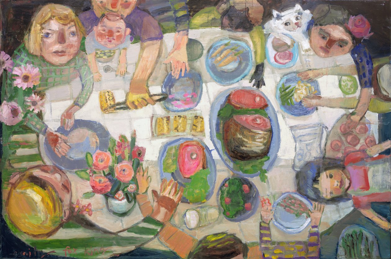 abençoar as mãos, 2024 (óleo sobre tela) de Emily Fox King