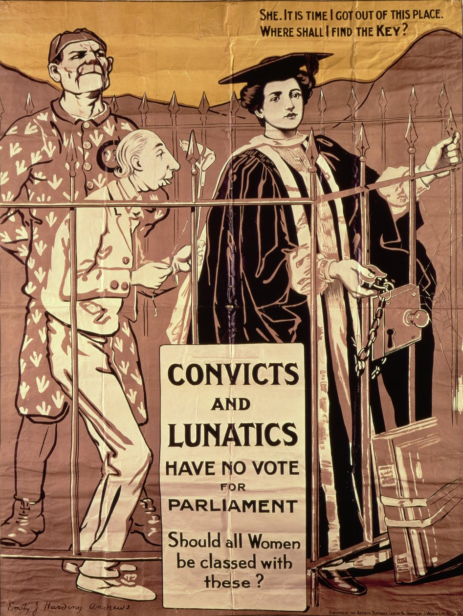 "Condenados e Lunáticos não têm voto no Parlamento". Todas as mulheres devem ser classificadas com estes?