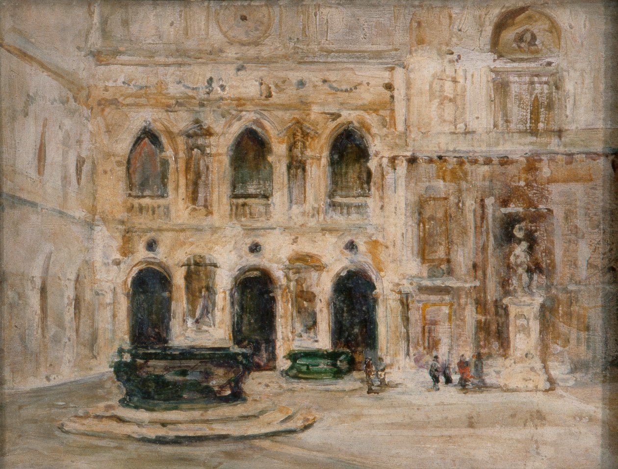 Cortile, Palácio Ducal (óleo sobre painel) de Emily Murray Paterson