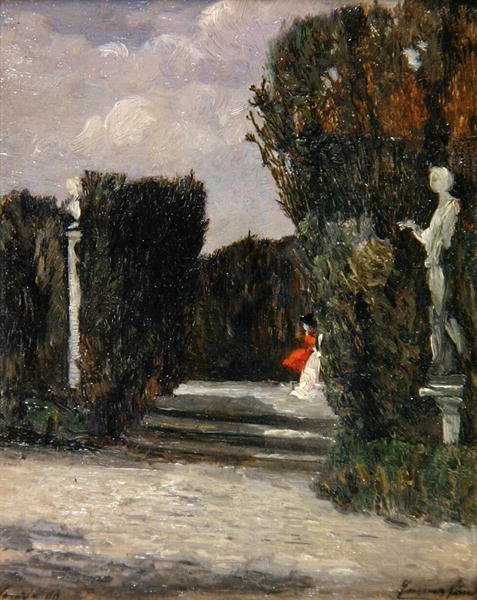 Villa Albani, Roma (óleo sobre painel) de Emma Ciardi