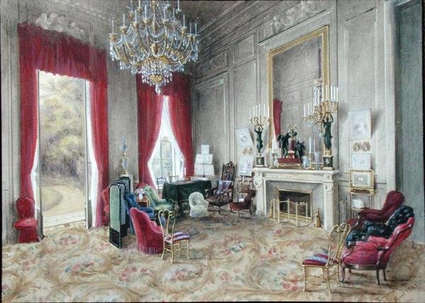 Interior do Quarto de Desenho no Hotel Rainbeaux, Paris de Emma Roberts