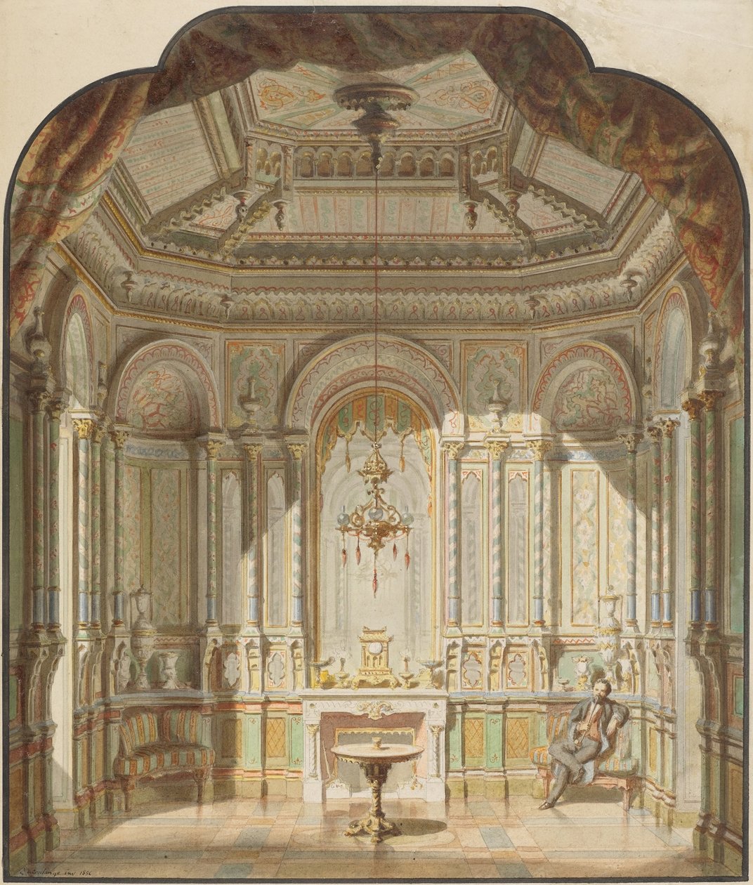Uma sala de fumantes mourisca de Emmanuel Coulange Lautrec