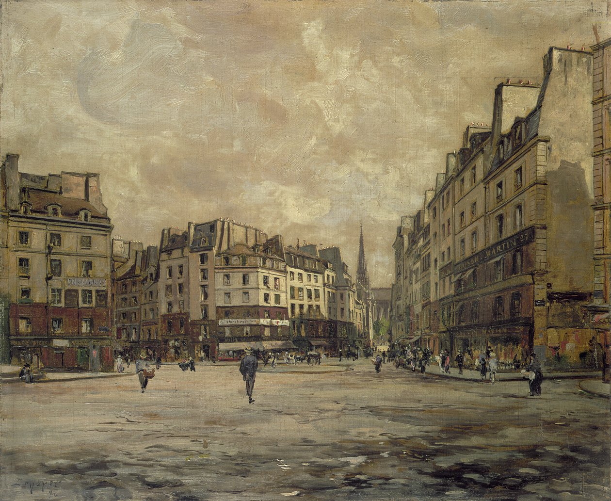 Place Maubert, Paris, 1888 de Emmanuel Lansyer