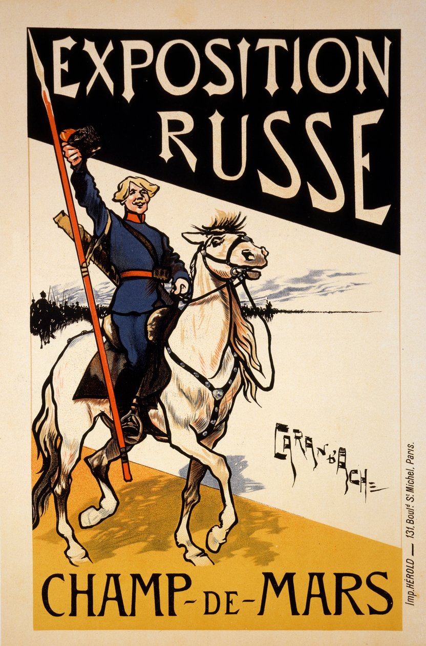 Cartaz para uma exposição russa no Champs de Mars, Paris, c.1910 de Emmanuel Poire Caran D
