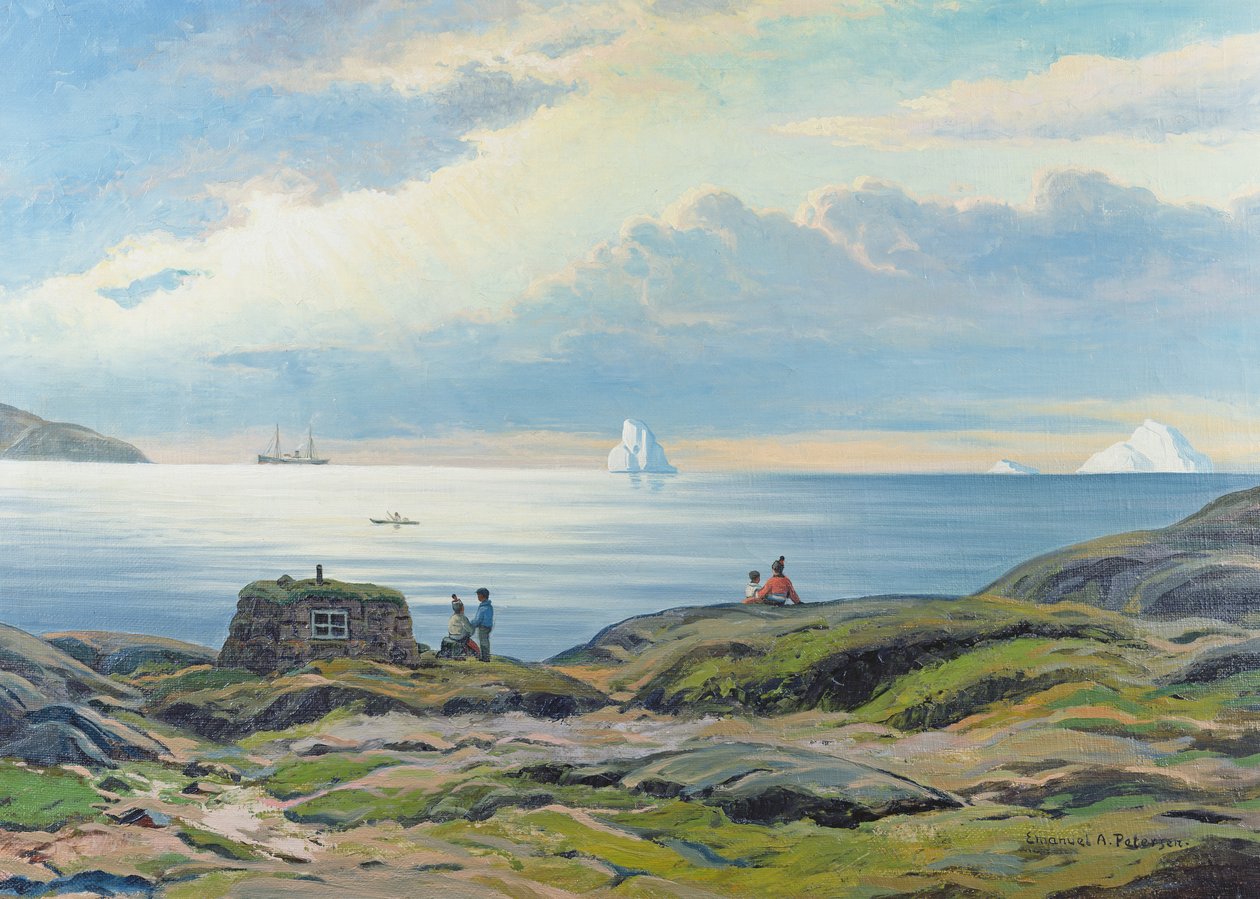 Uma vista costeira, Groenlândia de Emmanuel A. Petersen