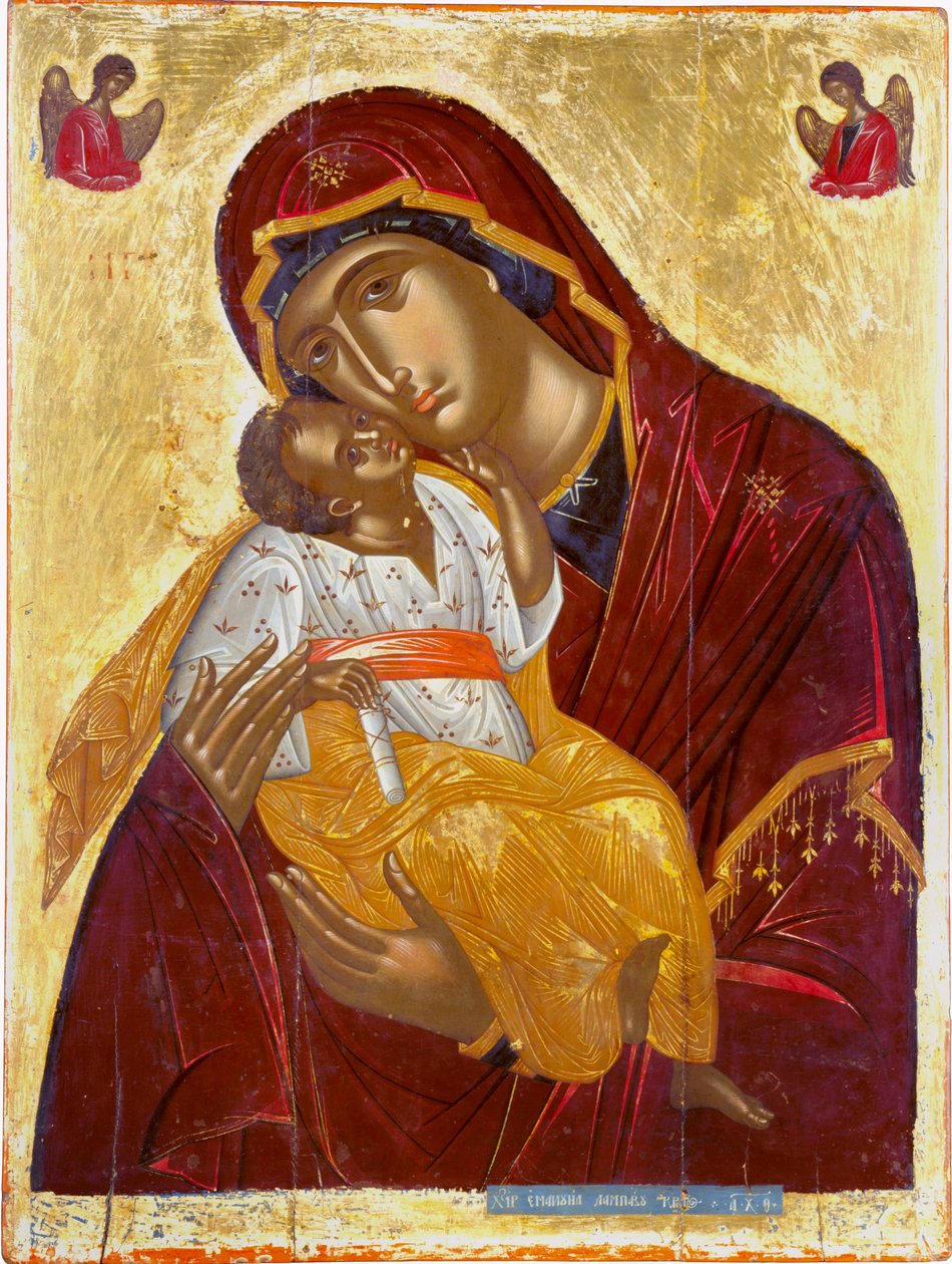 Nossa Senhora da Ternura A Virgem Eleusa, 1609. de Emmanuel Lambardos