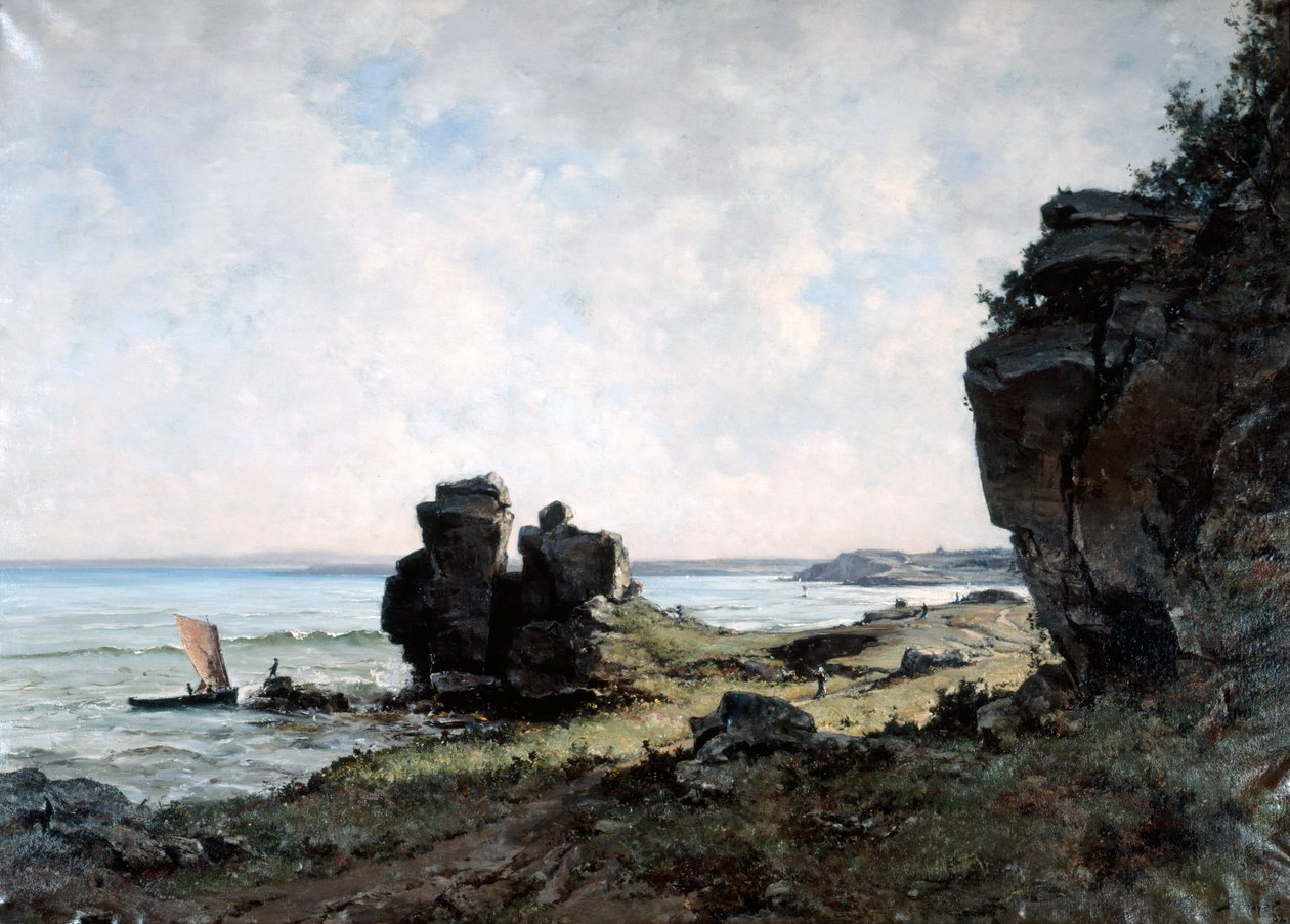 Uma bela manhã na costa da Bretanha, 1882 de Emmanuel Lansyer