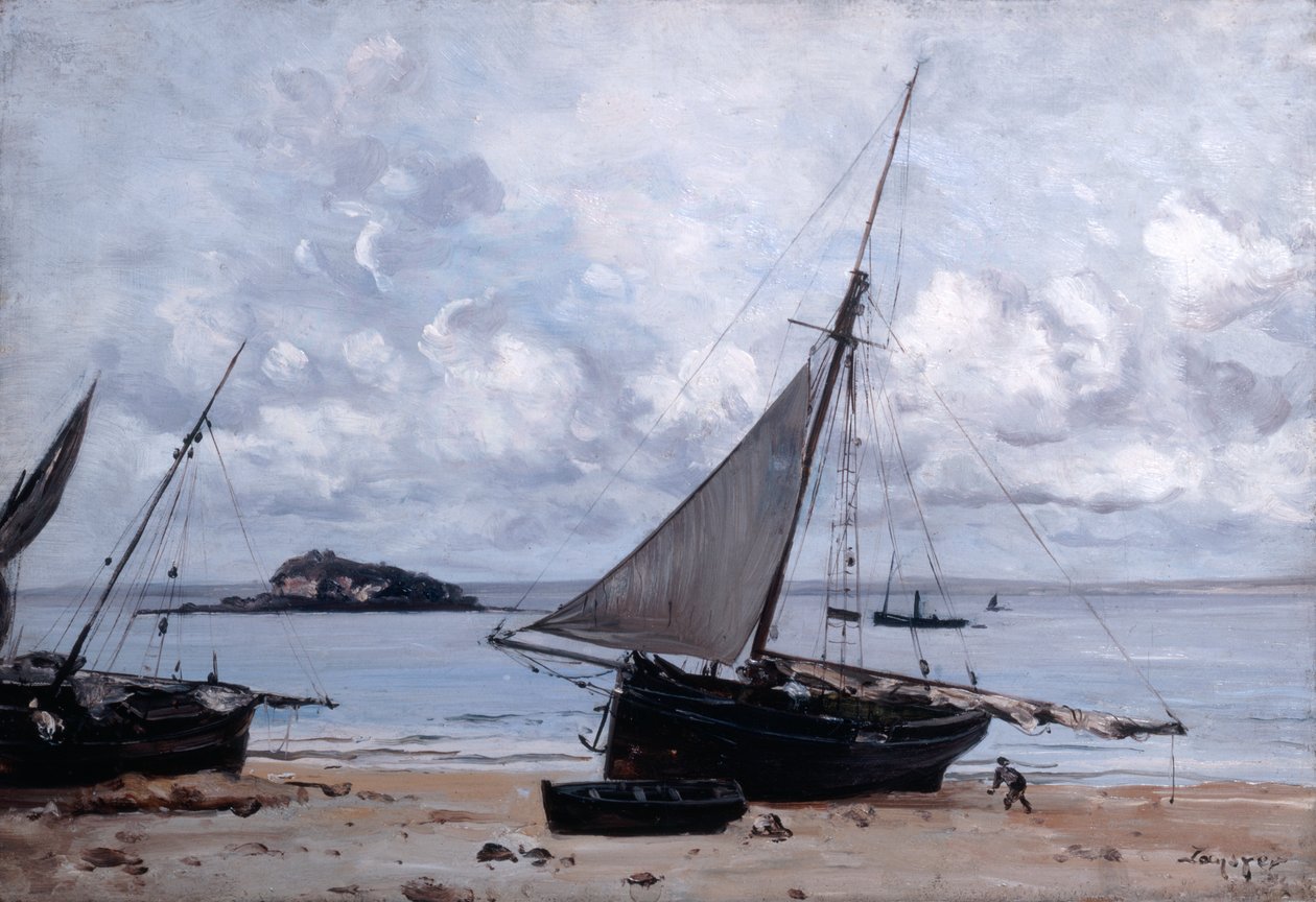 Barcos encalhados em St Jean, 1884 de Emmanuel Lansyer
