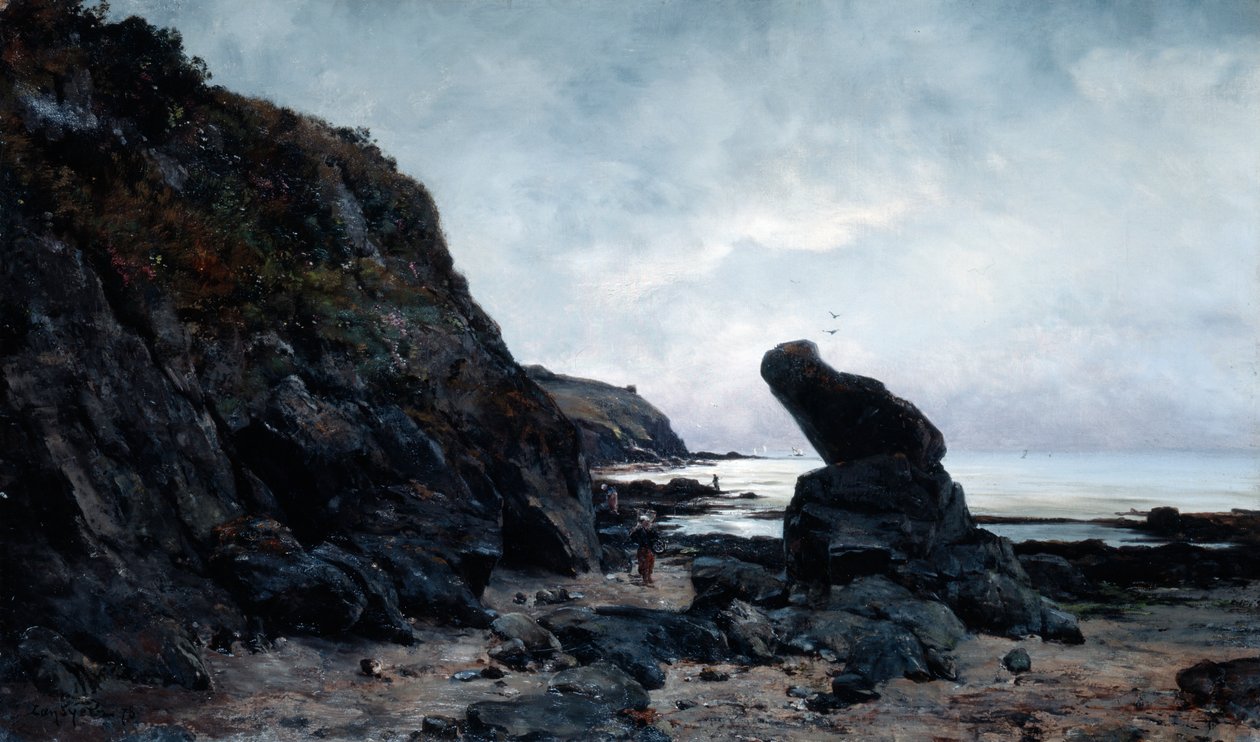 Pelas rochas na maré baixa, 1878 de Emmanuel Lansyer