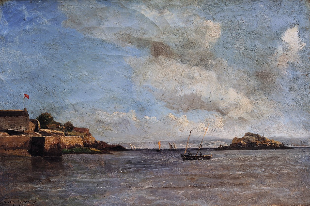 Douarnenez, marinho, Agosto de 1865 (óleo sobre tela) de Emmanuel Lansyer