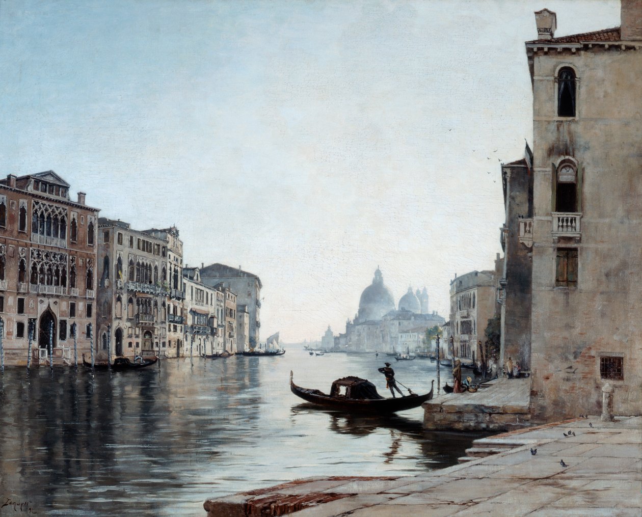 Gôndola no Grande Canal, 1892. de Emmanuel Lansyer