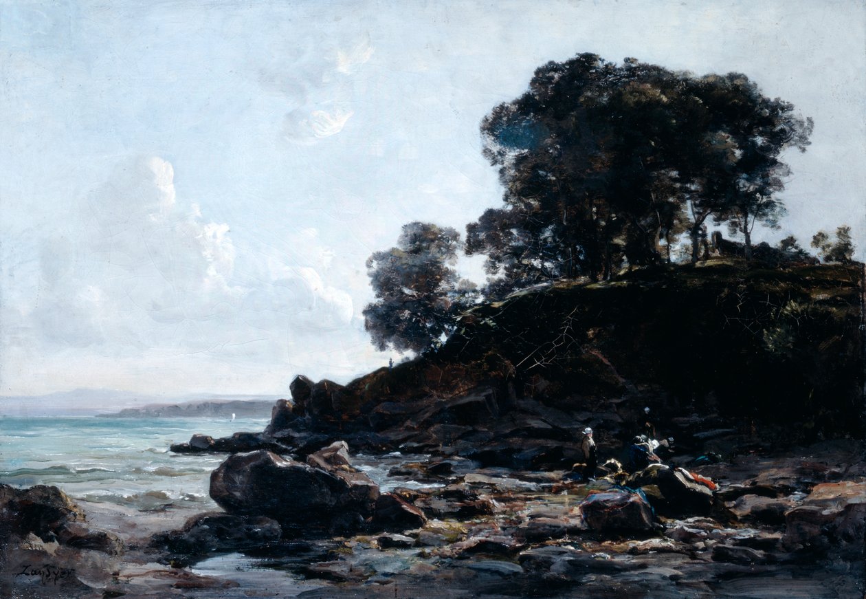 Lavanderia na maré baixa, 1891. de Emmanuel Lansyer