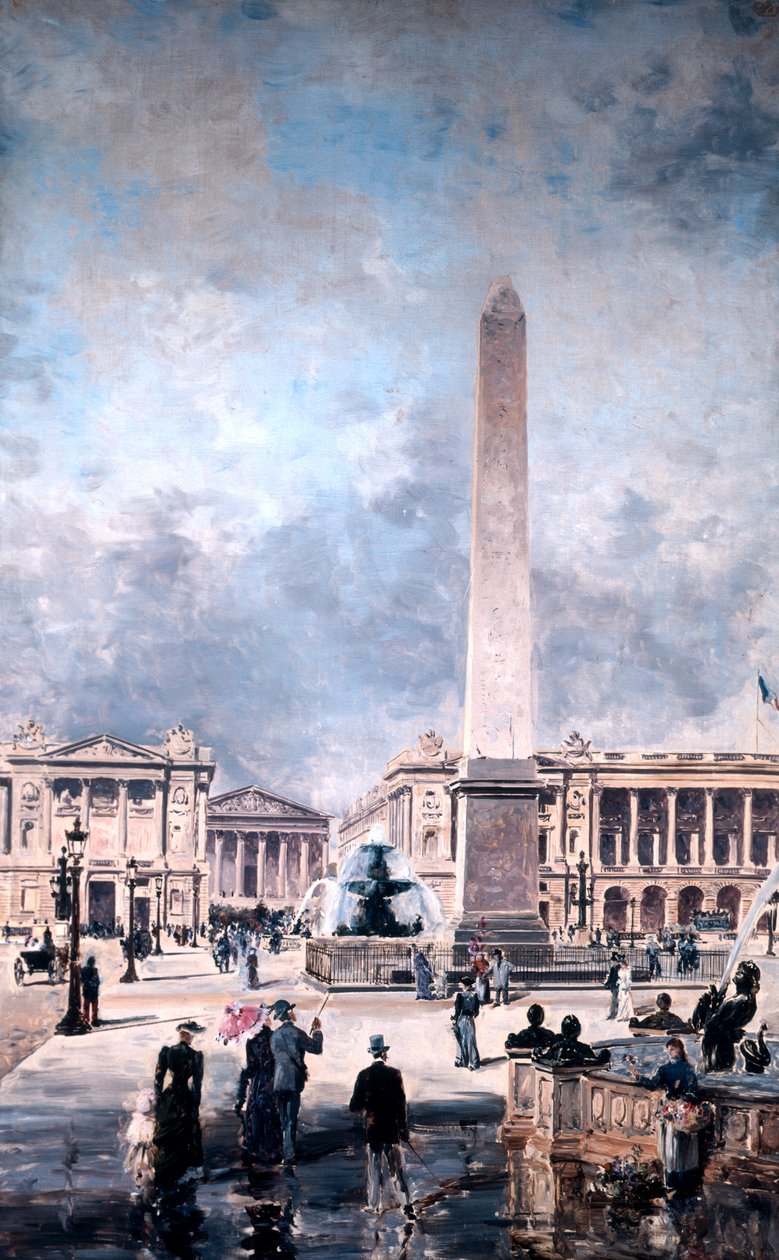 Obelisco de Luxor e a Place de la Concorde, 1891. de Emmanuel Lansyer